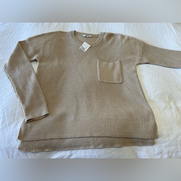 Madewell Sweaters - Madewell | Thompson Pocket Pullover Sweater Beige Knit SZ Large NWT